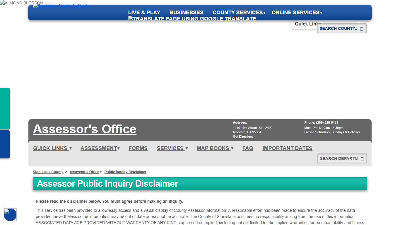 Assessor's Office - Stanislaus County