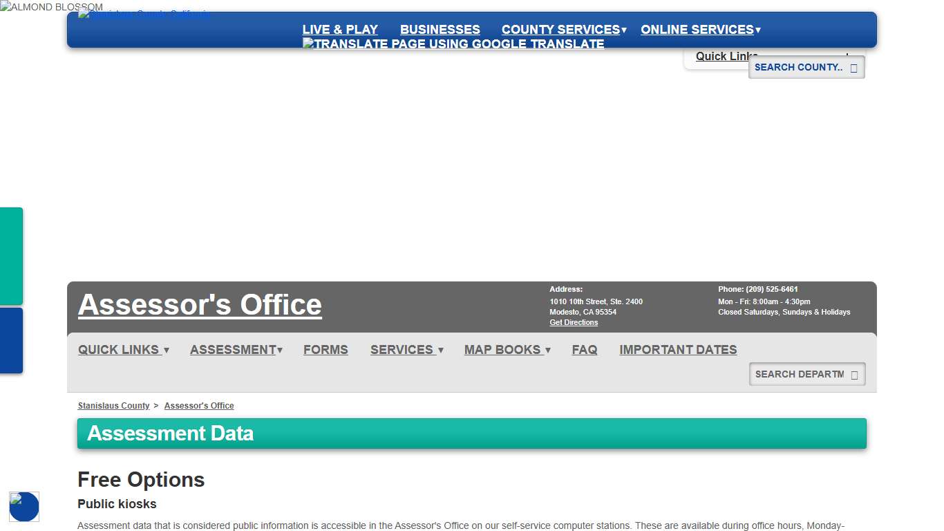 Assessment Data - Assessor's Office - Stanislaus County