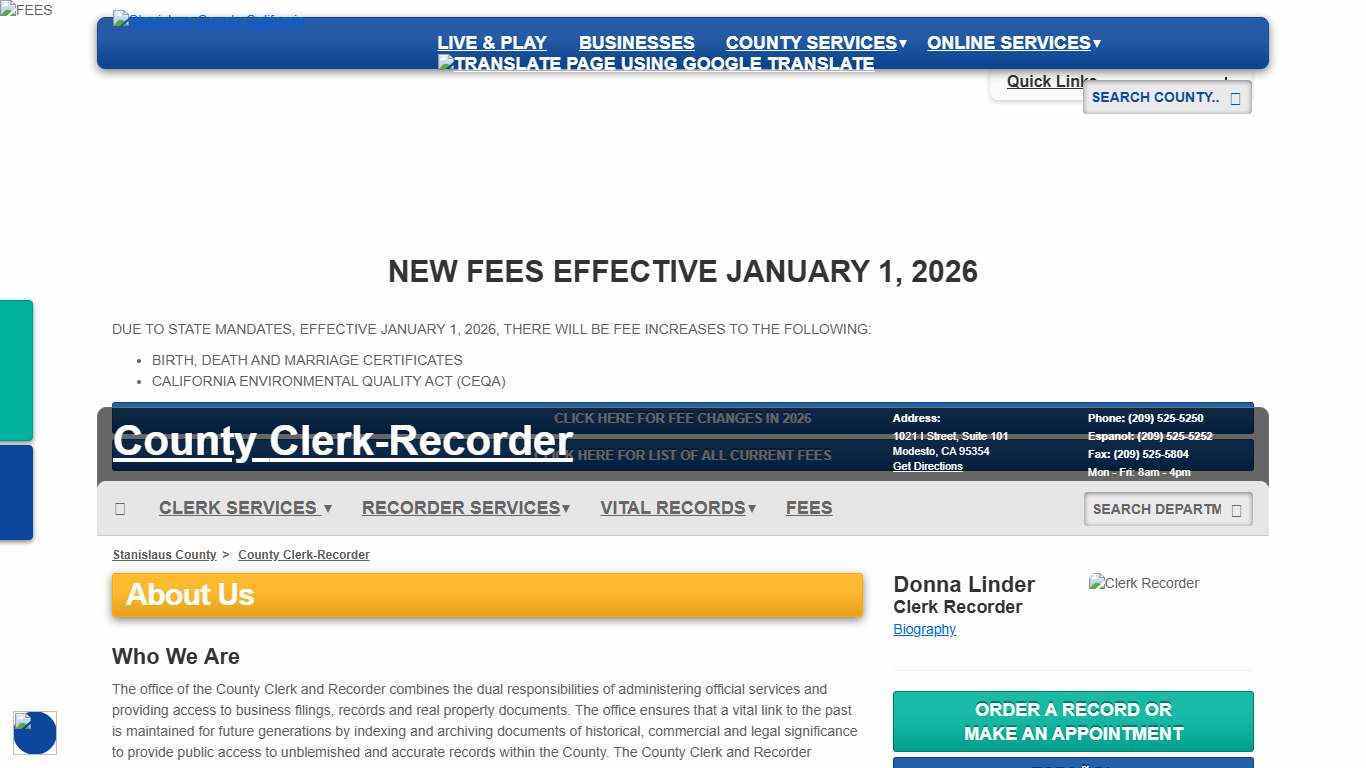 Clerk Recorder - Stanislaus County