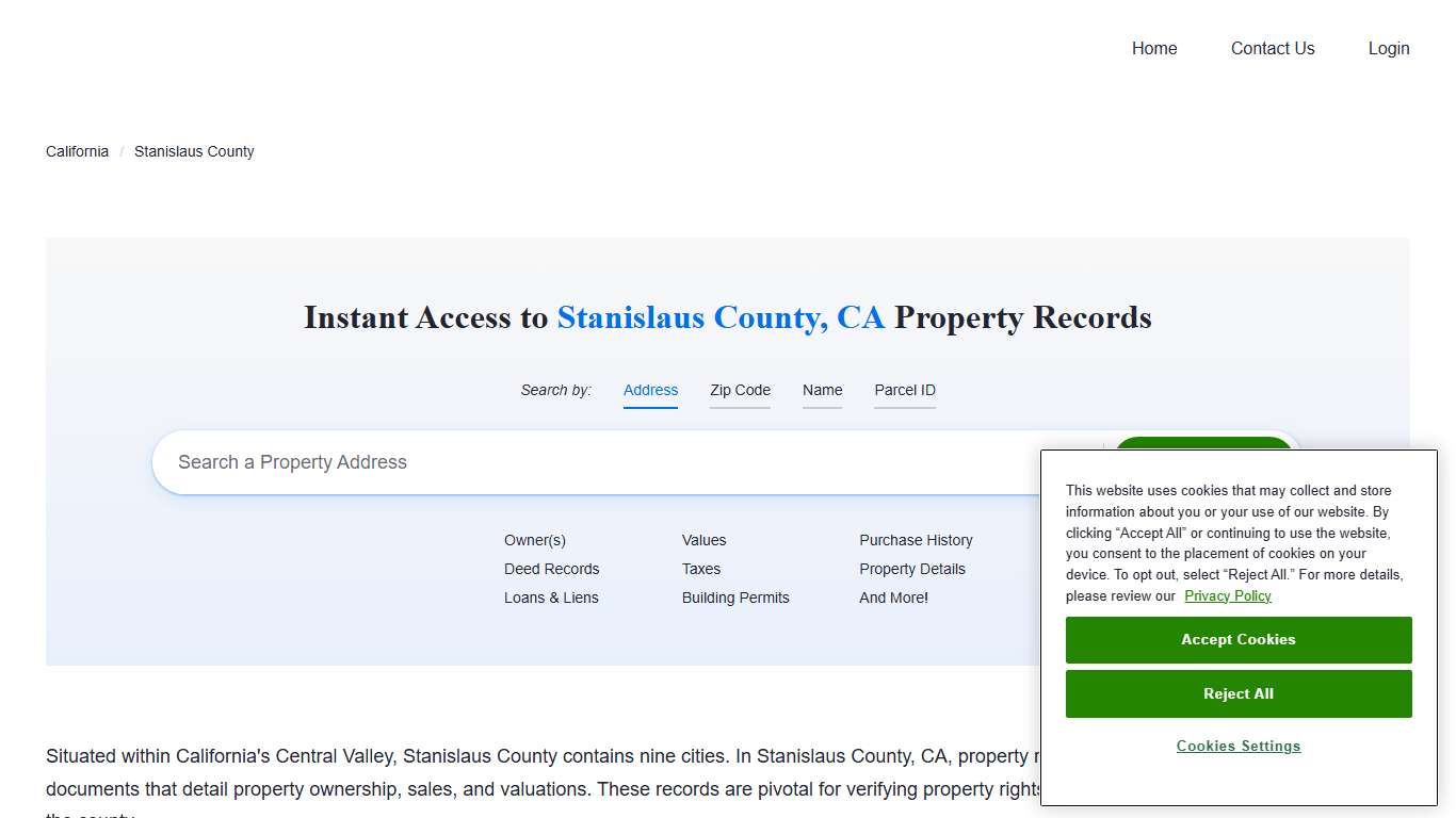 Stanislaus County Property Records | Owners, Deeds, Permits
