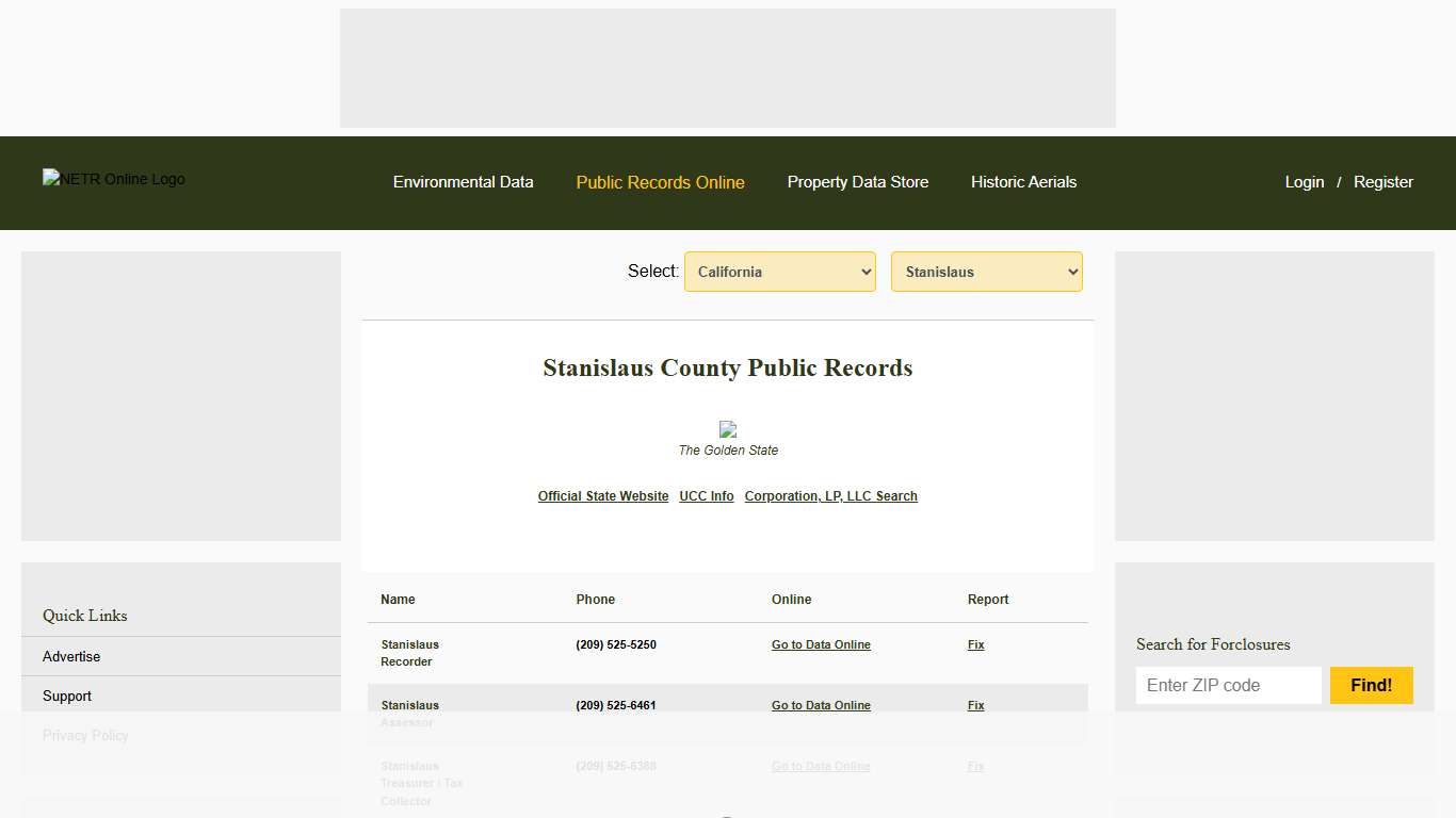 NETR Online • Stanislaus • Stanislaus Public Records, Search Stanislaus Records, Stanislaus Property Tax, California Property Search, California Assessor
